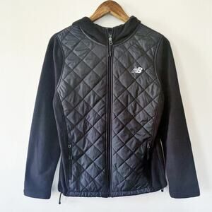 New Balance Black Quilted Fleece Jacket Size Medium
